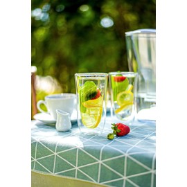 Aqualogis Cremona Double-Walled Glasses - Thermal Glasses for Cappuccino Latte Tea Hot and Cold Drinks (2 x 250 ml)