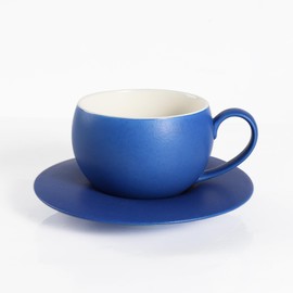BEOZINZ Ceramic Coffee Cup with Saucer 8.8 Oz Cafe Cup for Latte,Cappuccino,Espresso,Mocha,Coffee,Tea Cup Set,Blue
