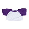 White Tee w/ Purple Sleeves Teddy Bear Clothes Fits Most