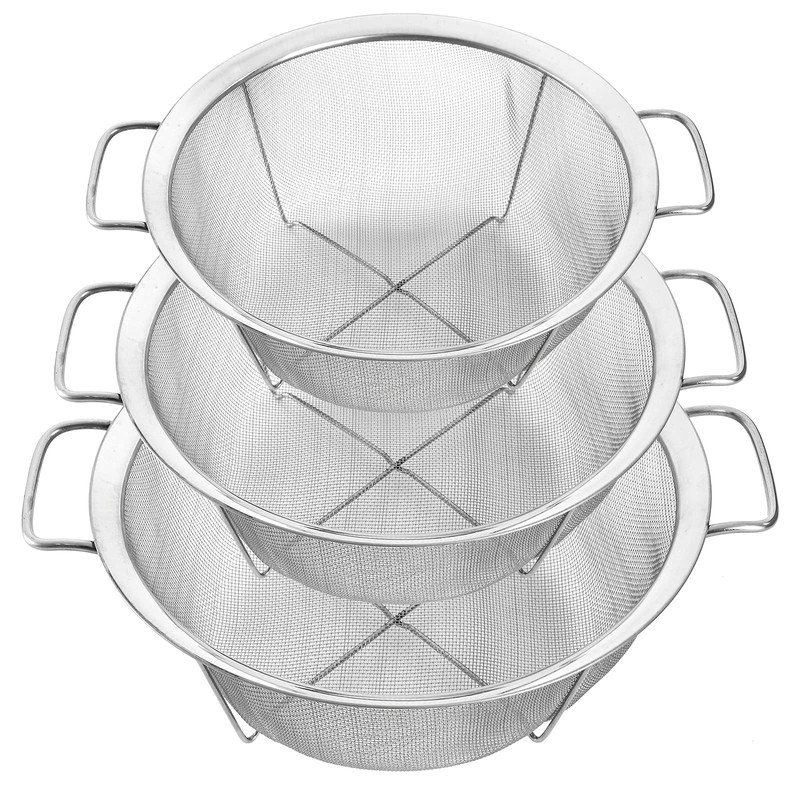 Dicunoy Set of 3 Strainers and Colanders, Stainless Steel Mesh