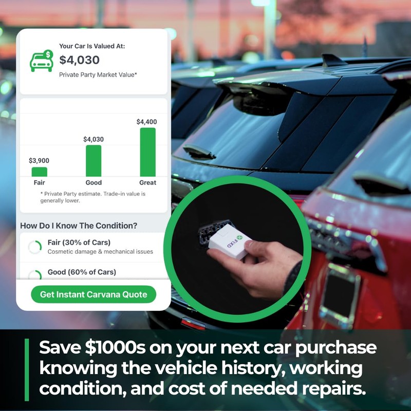 FIXD Bluetooth OBD2 Scanner for Car - Car Code Readers