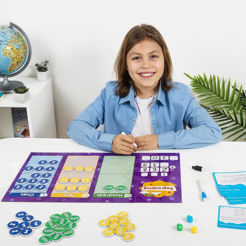 73 PCS Fun Magnetic Regrouping Activities Kit, Magnetic Place Value