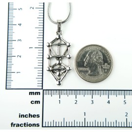 Ann Claridge Sephiroth Necklace, 20" Chain, Pewter Sephiroh Pendant on 304 Stainless Steel Chain, Kabbalah Tree of Life Sephirot Qabalah Cabala Etz Chayim, with Black Velvet Bag