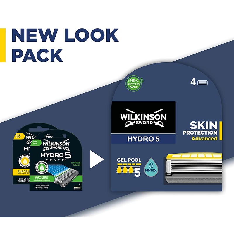 Wilkinson Pack Sword Hydro 5+8 Energizer Mint Razor Blades. 5