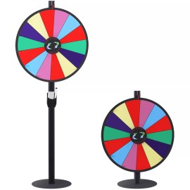 Segawe 24" Prize Wheel 14 Slots Color Spin Wheel Adjustable Spinner Game w/Round Base