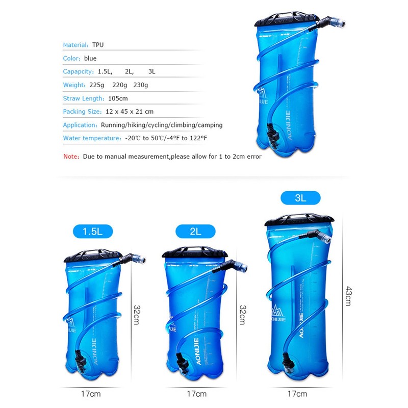 Achsoo Collapsible Water Bottles Folding Soft Flask Hydration Bladder Leakproof