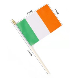 Lebei Ireland Irish Stick Flag Small Mini Handheld 4x6 Inch Flags 12 Pack