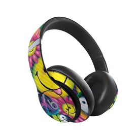 MightySkins Carbon Fiber Skin Compatible with Beats Studio Pro - Peace Smile | Protective, Durable Textured Carbon Fiber Finish | Easy to Apply