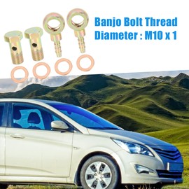 A ABSOPRO Motorcycle Car 10mm Banjo Hose Barb Bolt Fittings Metal (Set of 2)