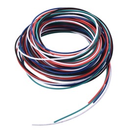 sourcing map 26 Gauge PVC Hookup Wire 3.0m/10ft 26AWG Flexible Electrical Wire UL1007 Tinned Copper Stranded 5 Color, 1mm Dia for Model Aircraft Electric Appliances Internal Connect