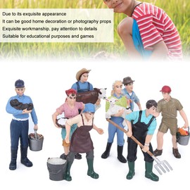 16Pcs People Figurines Model Little Farmer People Figures Realistic Hand Painted Farmer Plastic Figures Tiny Sitting Farm Keeper Preschool Educational Cognitive Toddlers