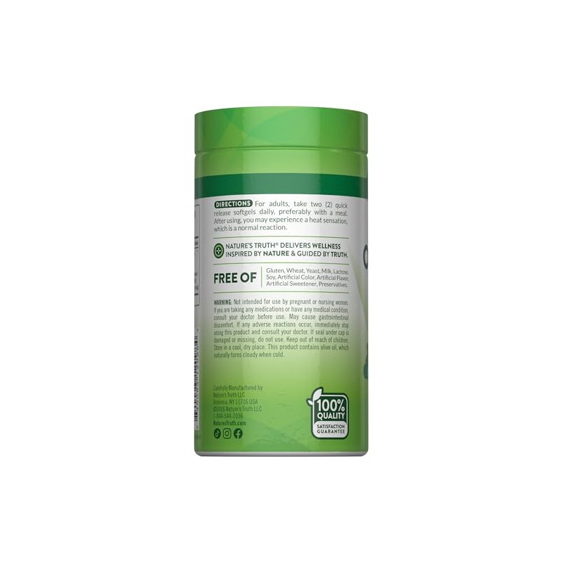 Natures Truth Aceite de Orégano 150 Cápsulas Blandas Suplemento Alimenticio