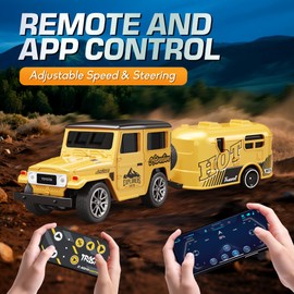 MOONTOY 1:64 Scale Mini Alloy Romote Control Car with LED Lights, 2.4Ghz Remote and App Control Toy Car, 3-Speed Adjustment Pocket Toy Car for Kids 4-8 Years and Adults (Black)