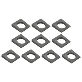 PATIKIL 10pcs Beveled Square Washers, M22x40mm Square Beveled Washers Bearing Strut Plate Flat Pad Spacer Carbon Steel for 22mm Bolts Wedge Shim Leveling Fastener Nut Bolt Gasket, Black