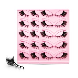15 Pairs Cat Eye False Eyelashes 3 Pack Voluminous Wispy Faux Mink Lashes, Long & Flared Outer Corners for Dramatic Look, Reusable & Cruelty-Free, Natural Look for Daily or Special Occasion (inky)