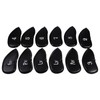 12pcs PU Leather Black Golf Club Head Cover Iron Head