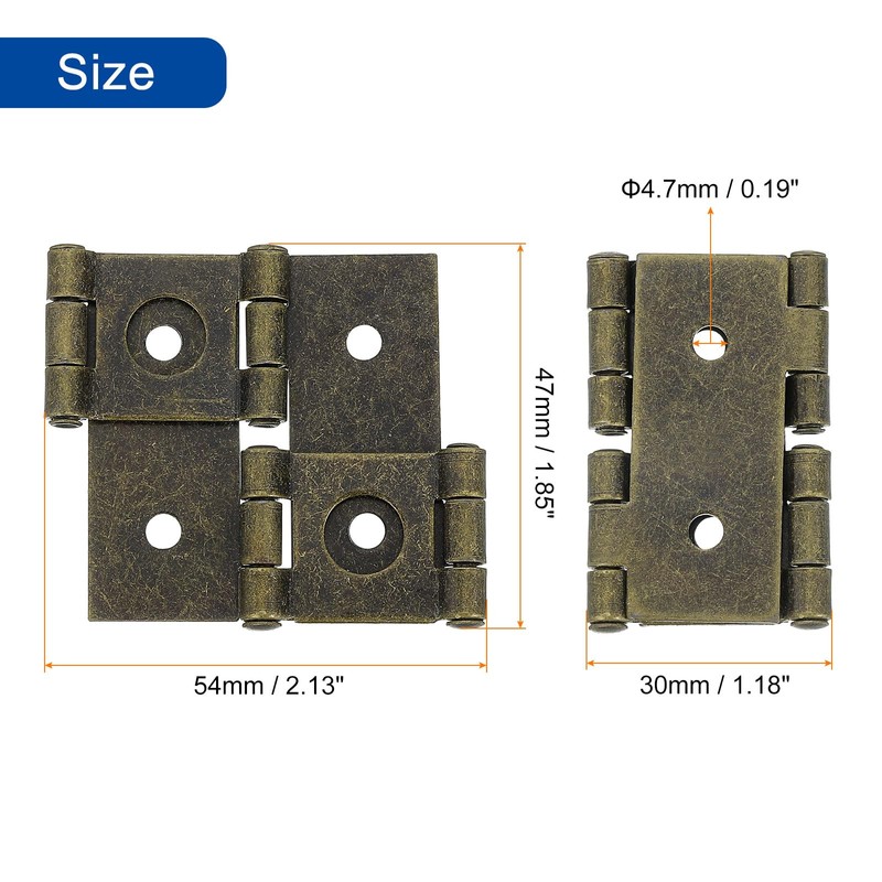 sourcing map Double Acting Hinges Folding Screen, 2Pcs 2.13" Double