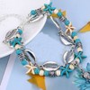 Carufin Turtle Anklet Starfish Turquoise Double Layer Anklets Beaded Shell