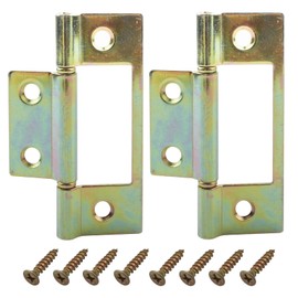 N 6656 Bi-fold Door Hinge, 3 x 1 Inch Non-Mortise Brass Plated Bifold Door Hinges (2 Pack)