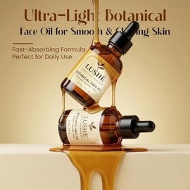 LUSHÉ Aceite facial botánico con argán, jojoba, rosa mosqueta y vitamina E | Aceite facial K Beauty para el cuidado de la piel para mujeres | Brillo h