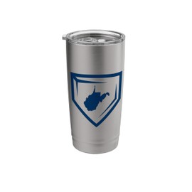 WV Baseball Homeplate Mountain State West Virginia Ball Team Stainless Steel Insulated Tumbler