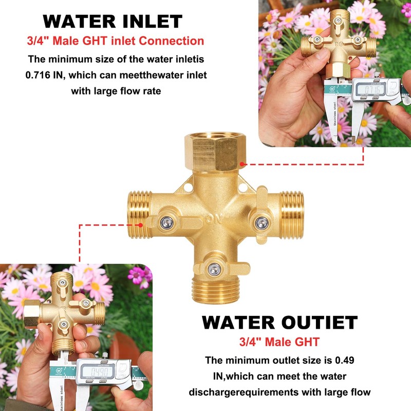 YELUN Garden Hose Splitter High Flow Splitter No Restricted-Flow Connector