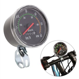 ZJchao New Resettable Analog Bike Speedometer Odometer Black Classic Style Stopwatch for exercycle & Bike Vintage Bicycle Speedometer Analog Speedometer Stroke Speedometer