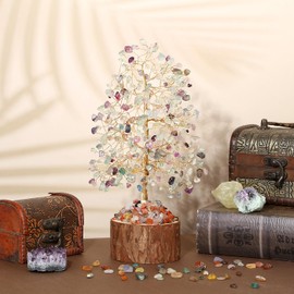 AWARDSEN Fluorite Crystal Tree Positive Energy Tree of Life Spiritual Gifts for Women House Warming Gifts New Home Wedding Gifts Crystal Ornament Home Decor