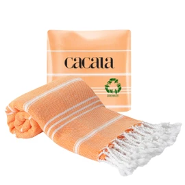 Hand Face Turkish Towel Pestemal 23x36" Peshtemal Fouta Kitchen Baby Care by Cacala Salmon