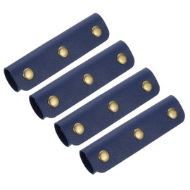 sourcing map 4Pcs Handbag Handle Cover, PU Leather Luggage Handle Wraps, Luggage Grip Protector for Purse Tote Bag Suitcase, Dark Blue