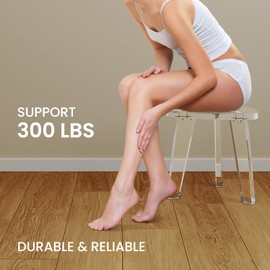 GOIOOIA Acrylic Corner Shower Stool for Shaving Legs 11.65" D X 11.94" W X 12.2" H, Heavy Duty Shower Foot Rest, for Inside Shower, Waterproof Non-Slip