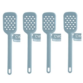 Cook With Color 4 Silicone Slotted Turners 12” Kitchen Tools Set Durable Up To 400°F Safe Blue