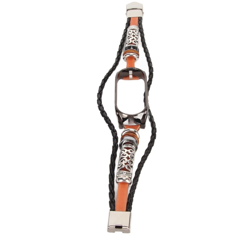 Leather Strap for Xiaomi 7 NFC Bracelet Metal Buckle Ethnic