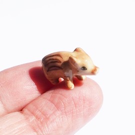 SSJSHOP Wild Boar Micro Tiny Dollhouse Figurines Ceramic Hand Painted Animals Collectible Small Gift Home Garden Decor