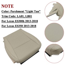 NLQR Front Driver and Passenger Side Bottom Replacement Seat Covers Light Tan LA01 LB01 Microfiber Leather Compatible with Lexus ES300h ES350 2013-2018