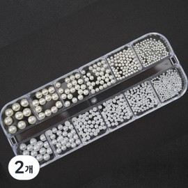 Nail Deco Nail Pearl 12 Set - 1 Half Pearl Pearl Ball, 2 Pieces, 1. Pearl Mix T516 / 네일데코 네일진주 12세트-1 반진주 진주볼, 2개, 1.진주혼합 T516