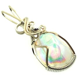 Angel Aura Gemstone Sterling Silver Wire Wrapped Pendant 05