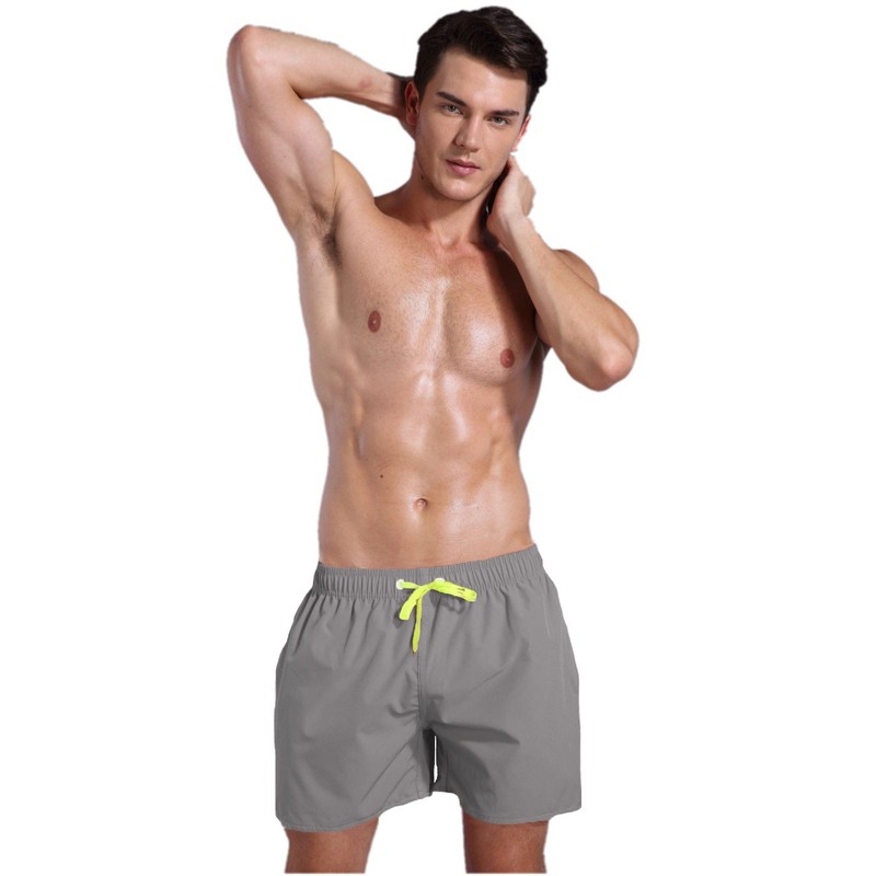 QRANSS Light Gray Mens 5 inch Inseam Quick Dry Swim