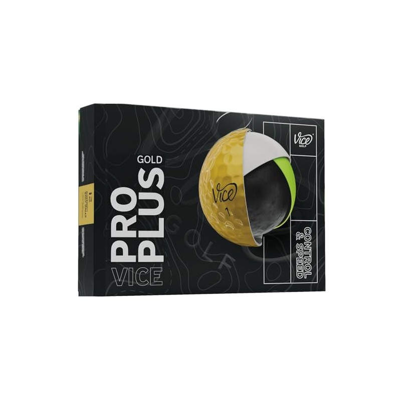 Vice Pro Plus Golf Balls (Gold)
