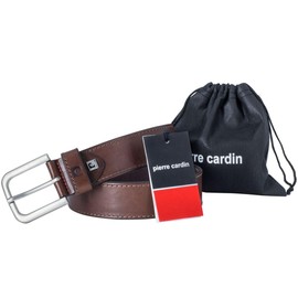 Pierre Cardin Men's Full Leather Belt Made of Full Cowhide Leather, 40 mm Wide, Can Be Shortened, Belt, Leather Belt, Jeans Belt, Dark Brown, dark brown