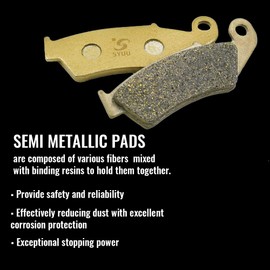 S SYUU Copper Fibre Motorcycle Brake Pads Front Rear Compatible with Suzuki RMZ 250 RM-Z 250 K4 K5 K6 K7 K8 K9 L0 L1 L2 L3 2004 2005 2006 2007 2008 2009 2010 1 2012 2013 FA185F FA367R