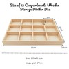 Anktily Wooden Sorting Tray Grid Display, Wood Storage Divider Organizer