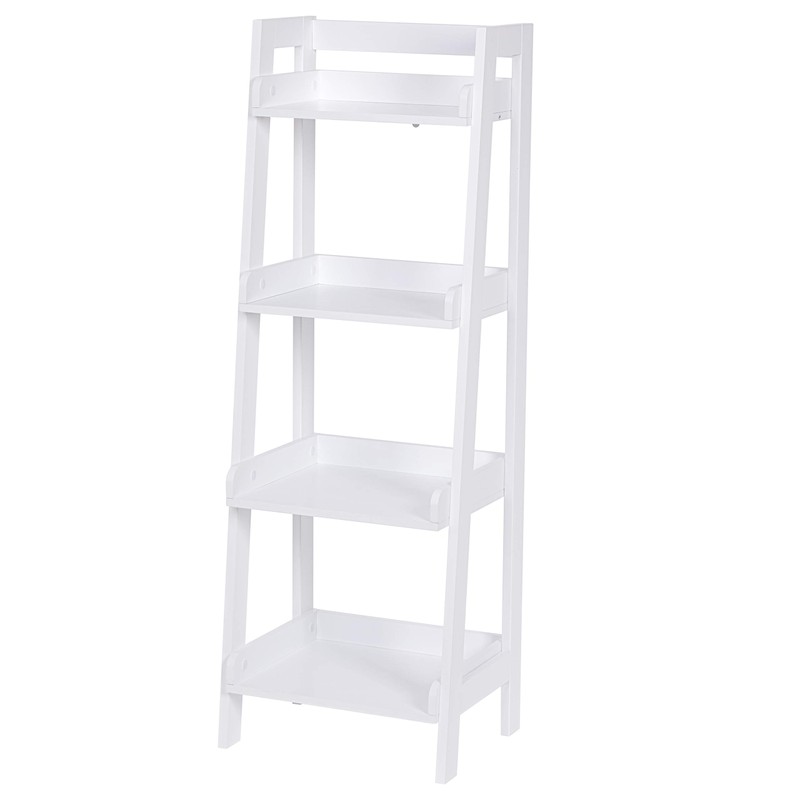 UTEX 4-Tier Ladder Shelf, Bathroom Shelf Freestanding, 4-Shelf Spacesaver Open