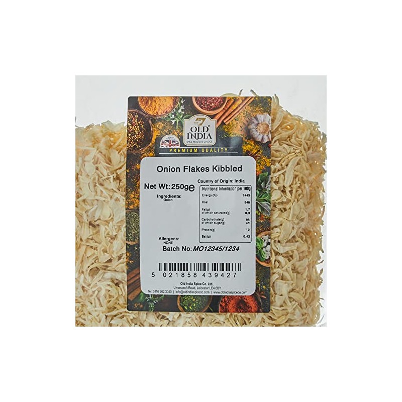 Old India Onion Flakes Kibbled 250g