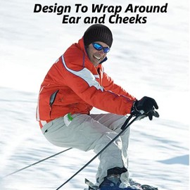 SeClovers Beanie Hats for Men Winter Knit Skull Running Ski Cap Thermal Ear Flaps Warmers Stretchy Helmet Toque Black