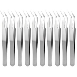 10 PCS Curved Craft Tweezers, Stainless Steel Sticker Tweezers for Crafting Multipurpose Precision Eyelash Tweezer Nail Sticker Tweezer for Craft Eyelash Extensions Blackhead Hair Eyebrow Removal