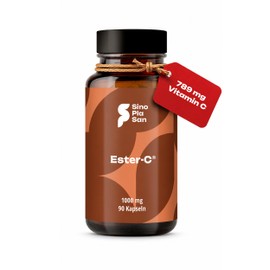 SinoPlaSan Buffered Vitamin C | Ester-C | High Dose 1,000 mg | Laboratory Tested | Made in Germany