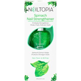 Nailtopia Spinach Nail Strengthener - Revitalizing Nail Strengthener Treatment for Stronger Nails - Growth Serum for Damaged, Thin, Cracked Nails - Vitamin Infused, Bio Sourced, and Vegan - 0.41 oz