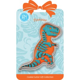 R & M International 8005 Baby T-Rex Dinosaur Shaped Tinplated Steel Cookie Cutter, 4.75", Gift Tag Carded