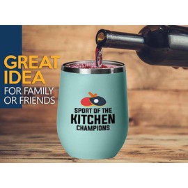 Ping-pong Teal Edition Wine Tumbler 12oz - Sport of the - Professional tabletennis court game real tennis real tennis